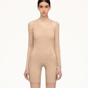 NWT Wolford Almond Warm Up Cutout Fitted Jumpsuit Playsuit‎ 38 US 8